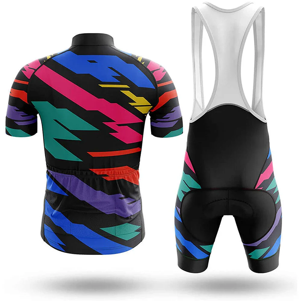 80s Style Retro Men's Short Sleeve Cycling Kit - Image 2