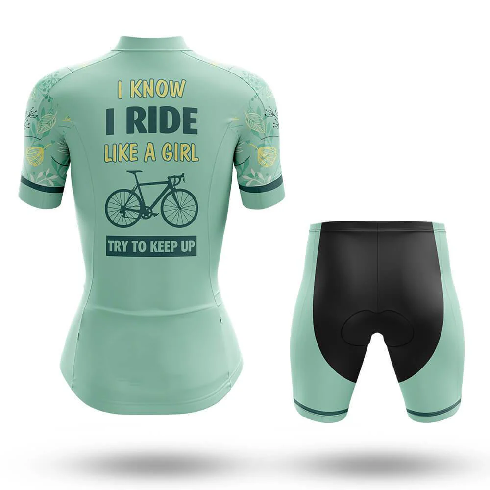 Like A Girl Women's Short Sleeve Cycling Kit - Image 2