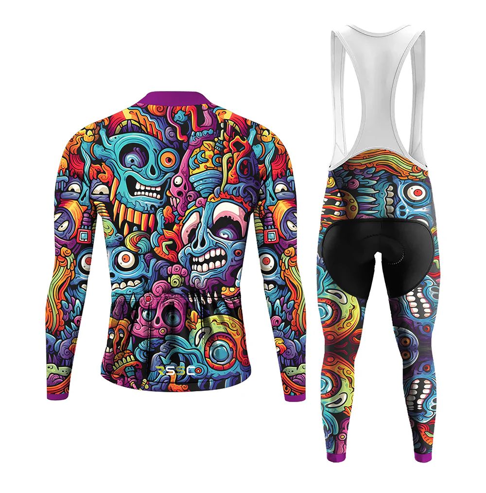 Alien Creatures Multicolor Men's Long Sleeve Cycling Kit - Image 2