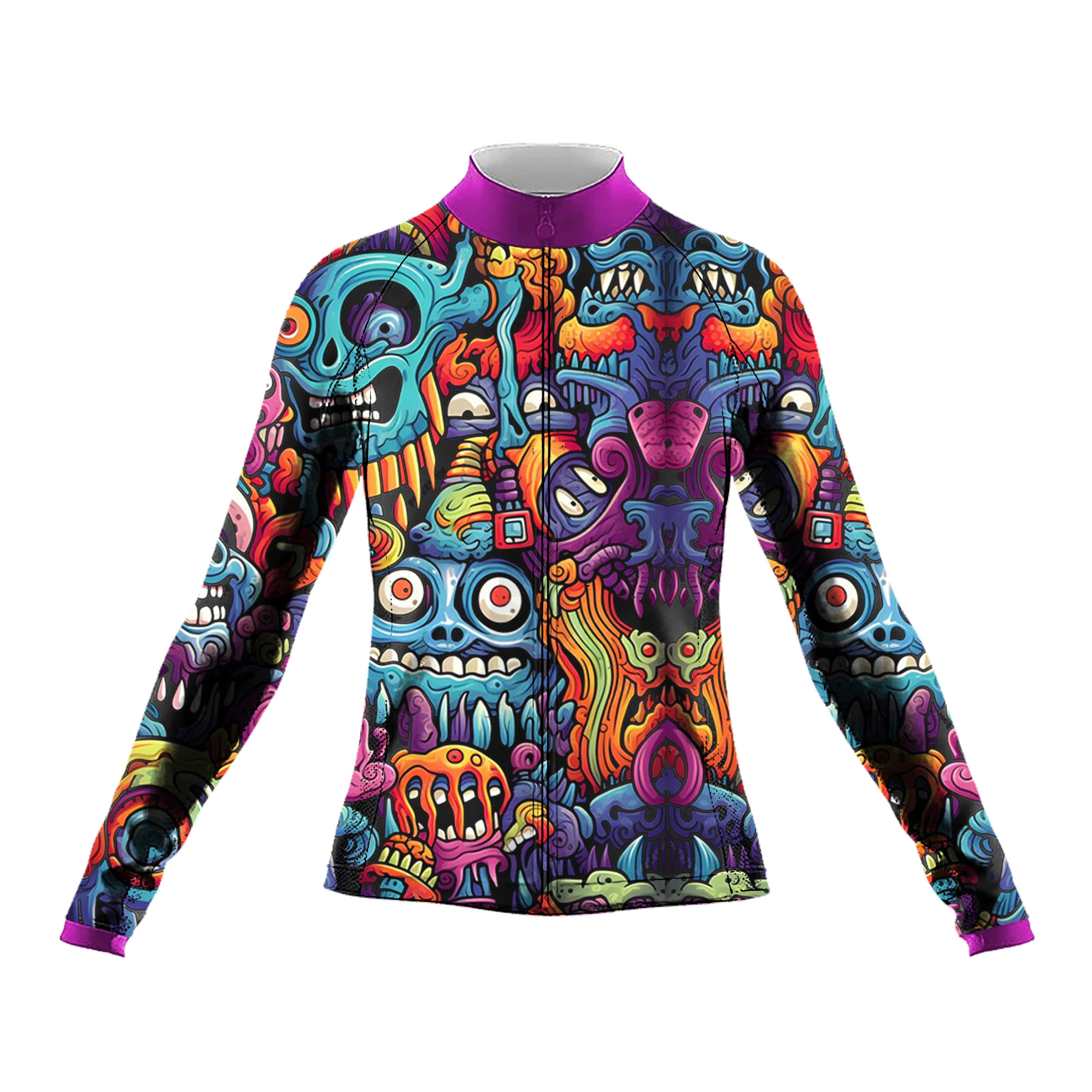 Alien Creatures Multicolor Women's Long Sleeve Cycling Kit - Image 3