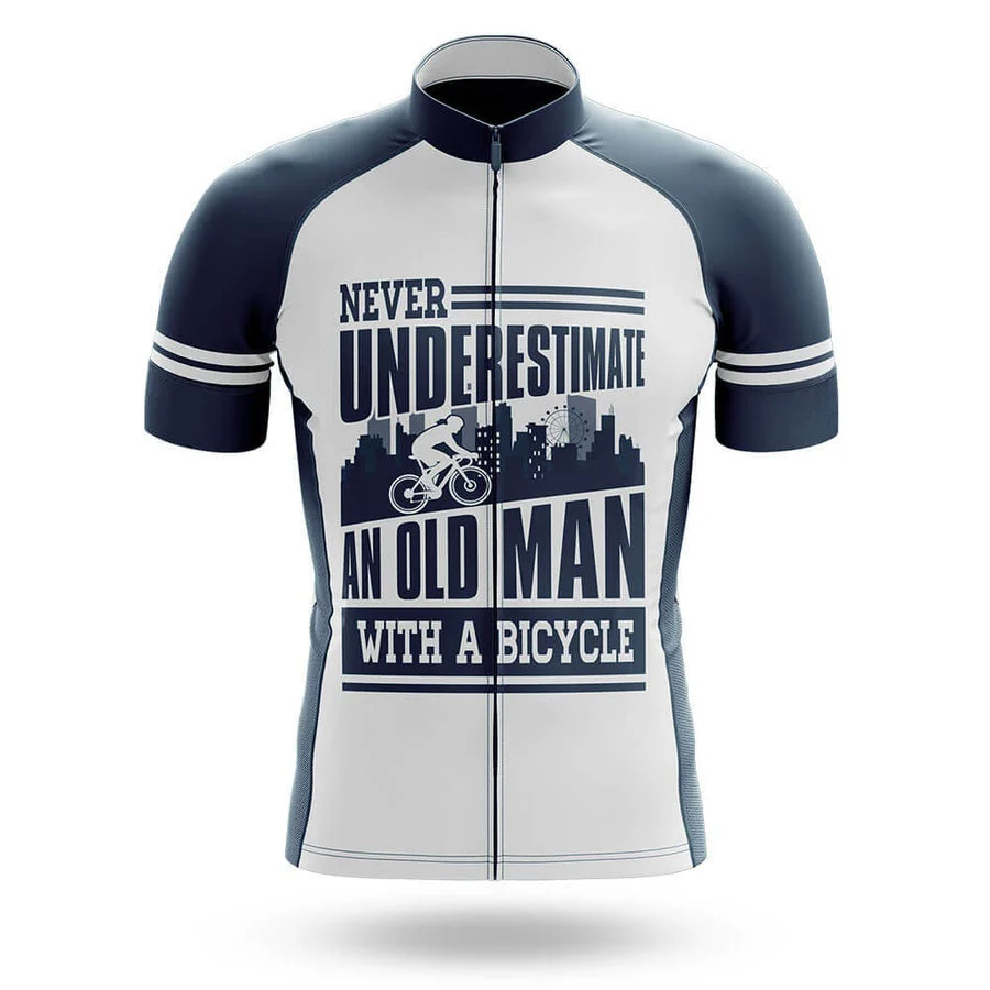 An Old Man With A Bicycle Men's Cycling Kit - Image 3