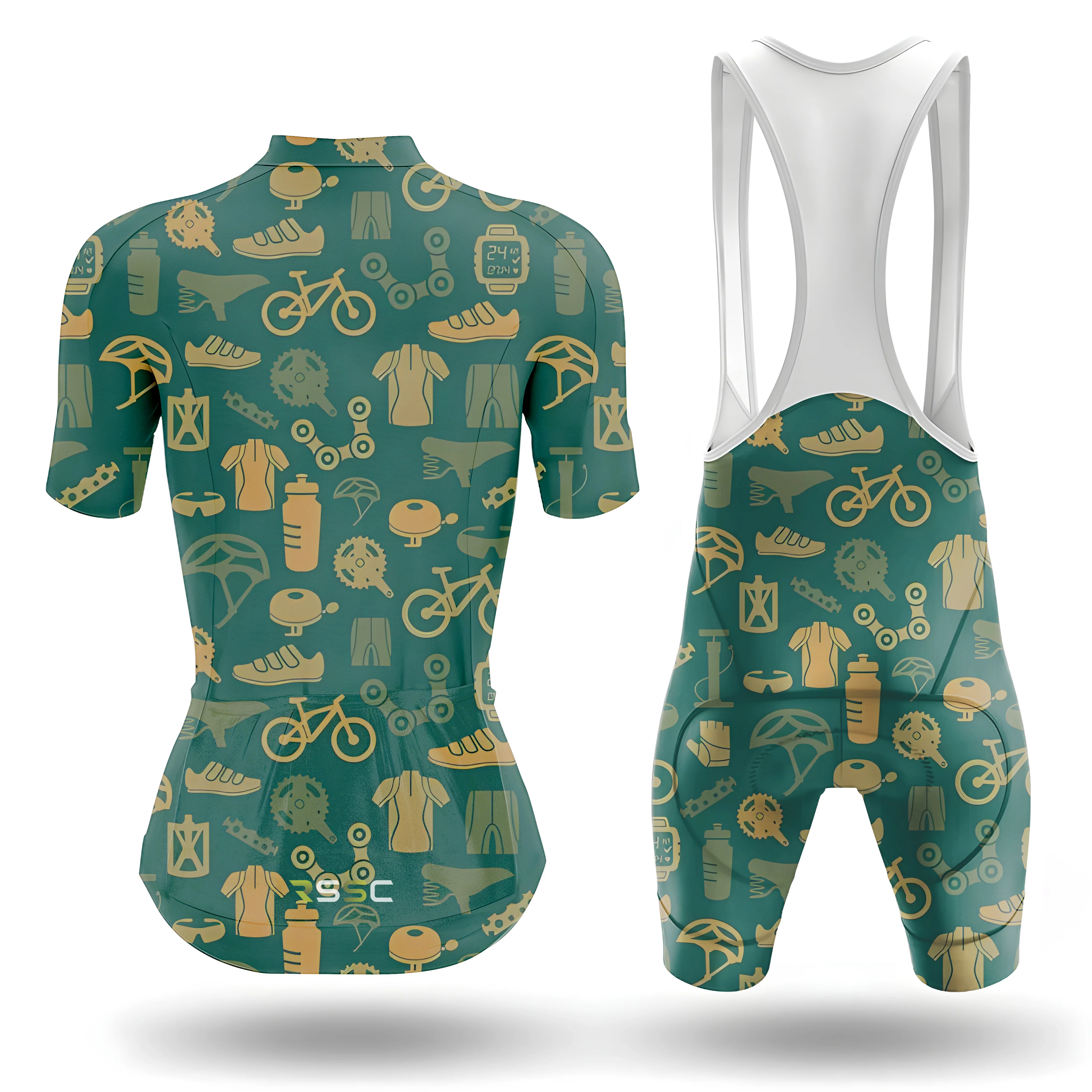 Bicycle Equipment Pattern Women's Short Sleeve Cycling Kit - Image 2