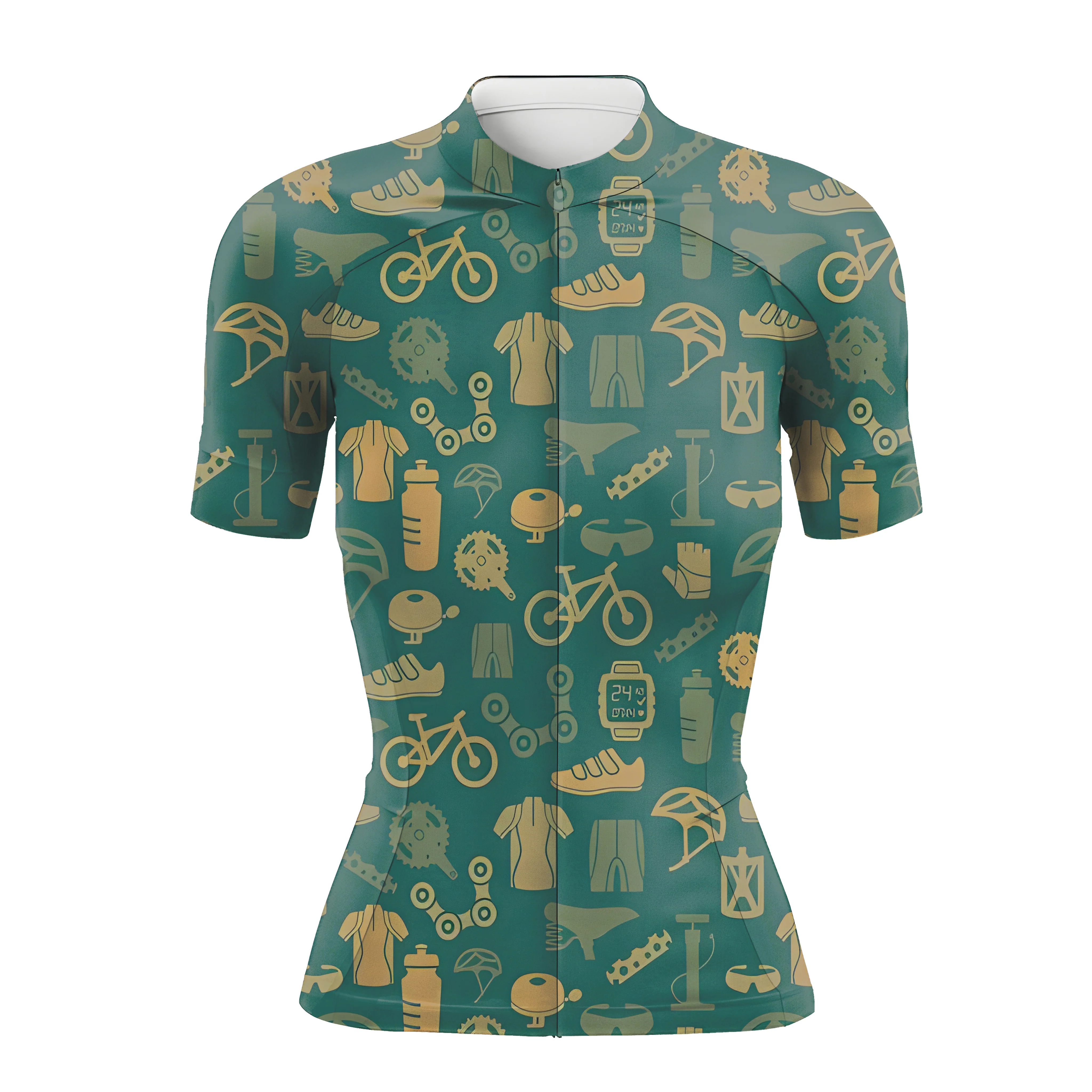 Bicycle Equipment Pattern Women's Short Sleeve Cycling Kit - Image 3