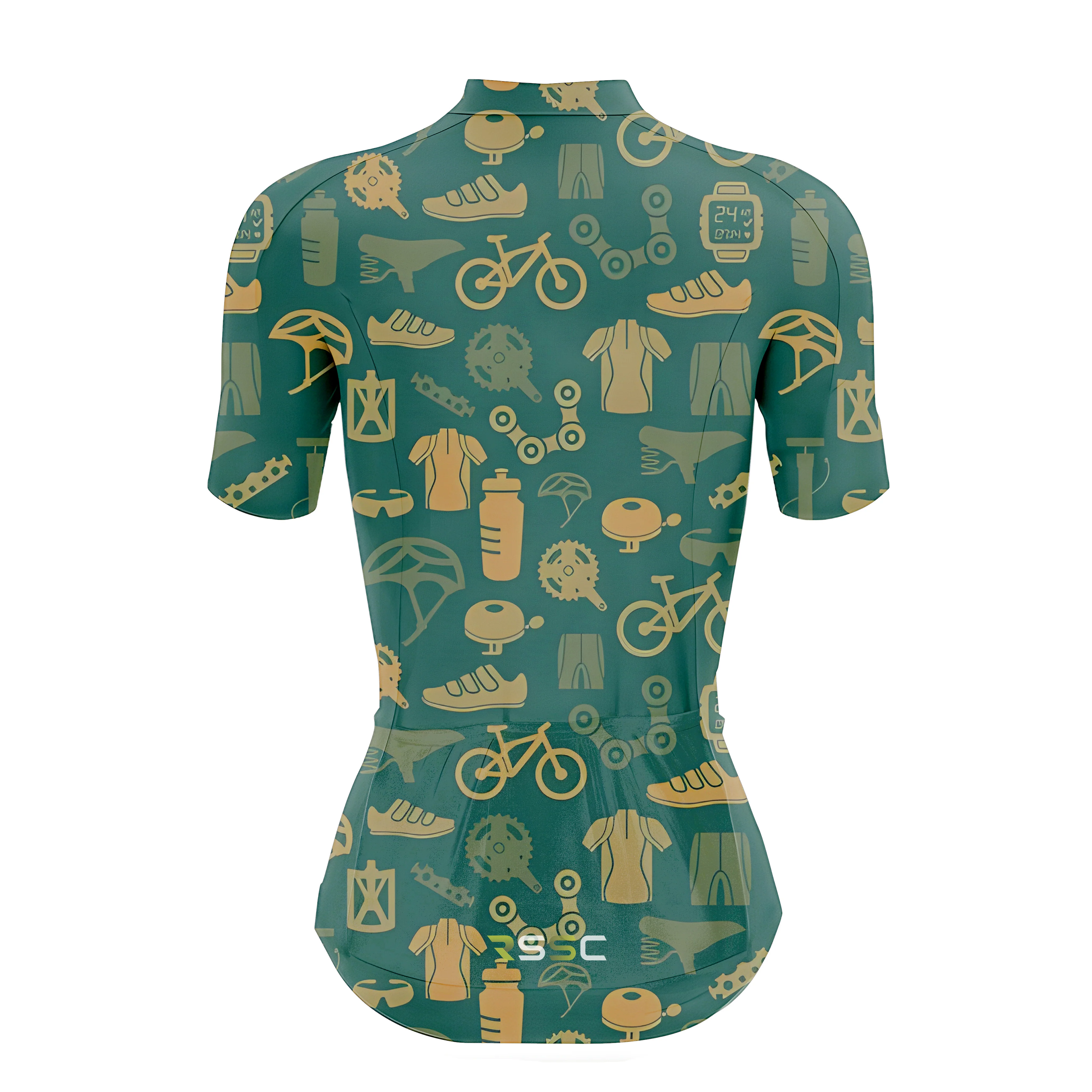 Bicycle Equipment Pattern Women's Short Sleeve Cycling Kit - Image 4
