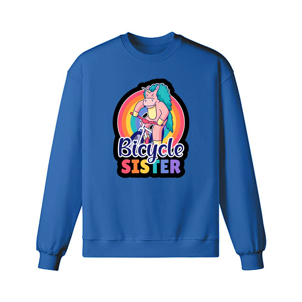 Bicycle Unicorn Sister for Sibling Sweatshirt - Image 3