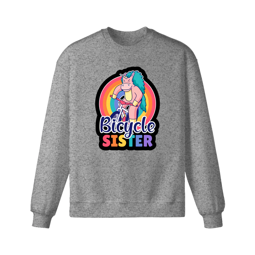Bicycle Unicorn Sister for Sibling Sweatshirt - Image 4