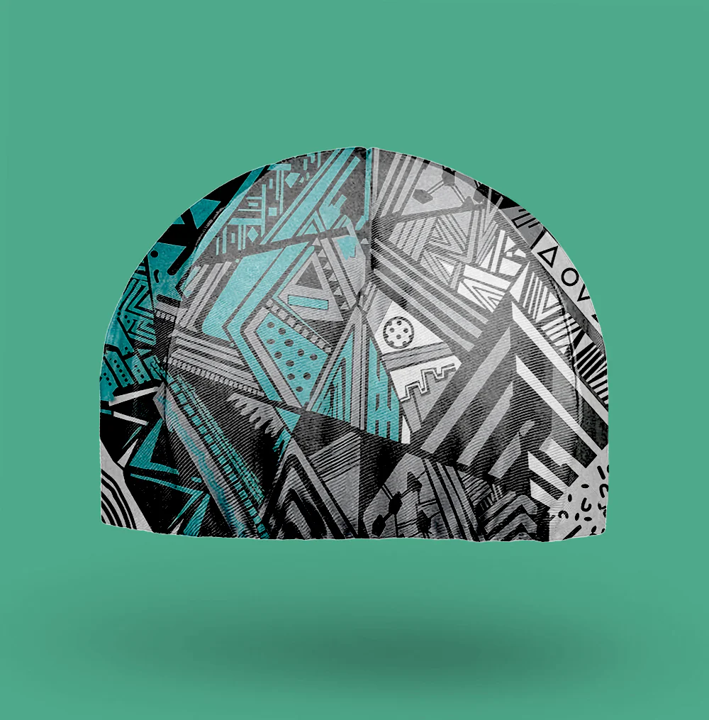 Black And White Abstract Cycling Cap - Image 3