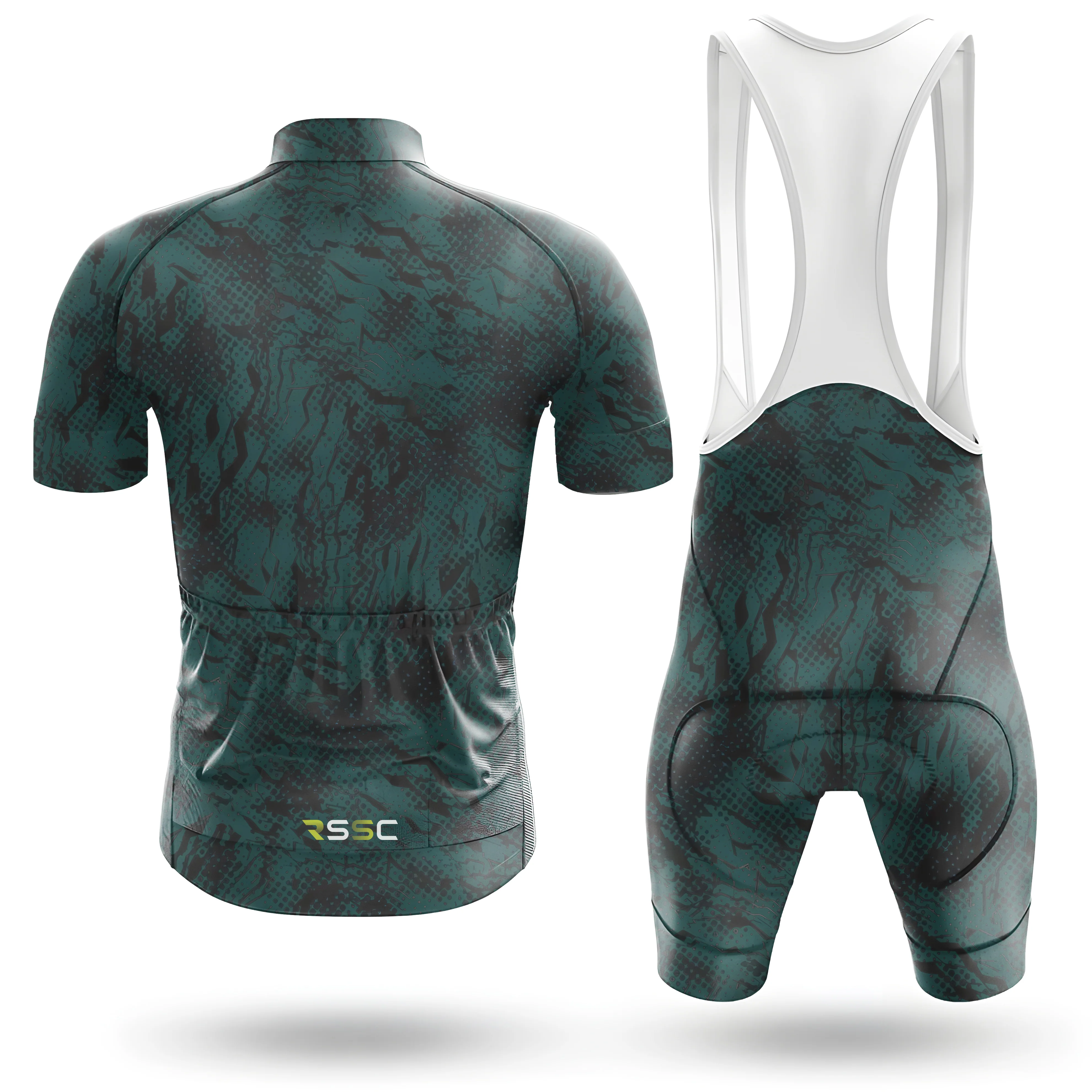 Blue Black Texture Men's Cycling Kit - Image 2