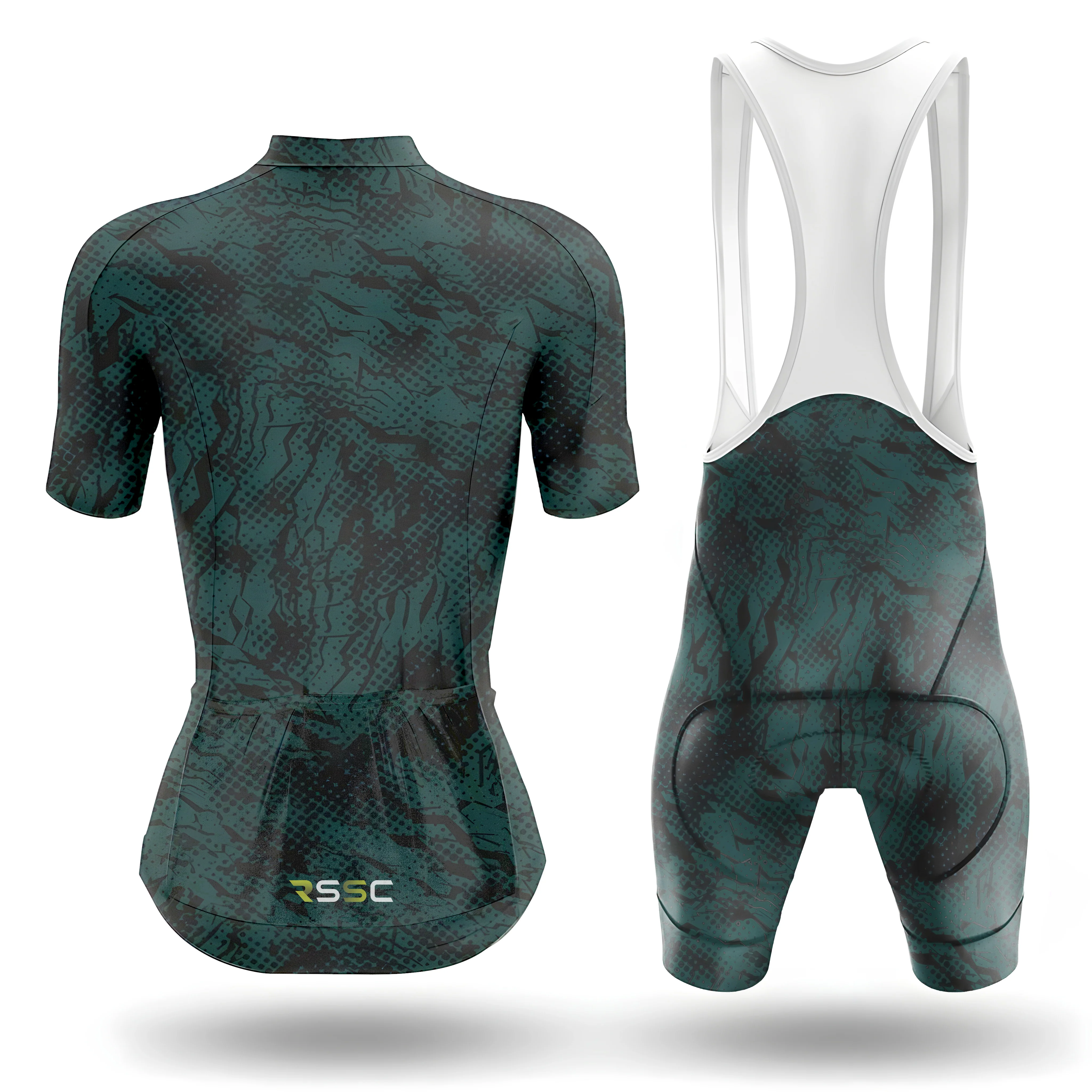 Blue Black Texture Women's Short Sleeve Cycling Kit - Image 2