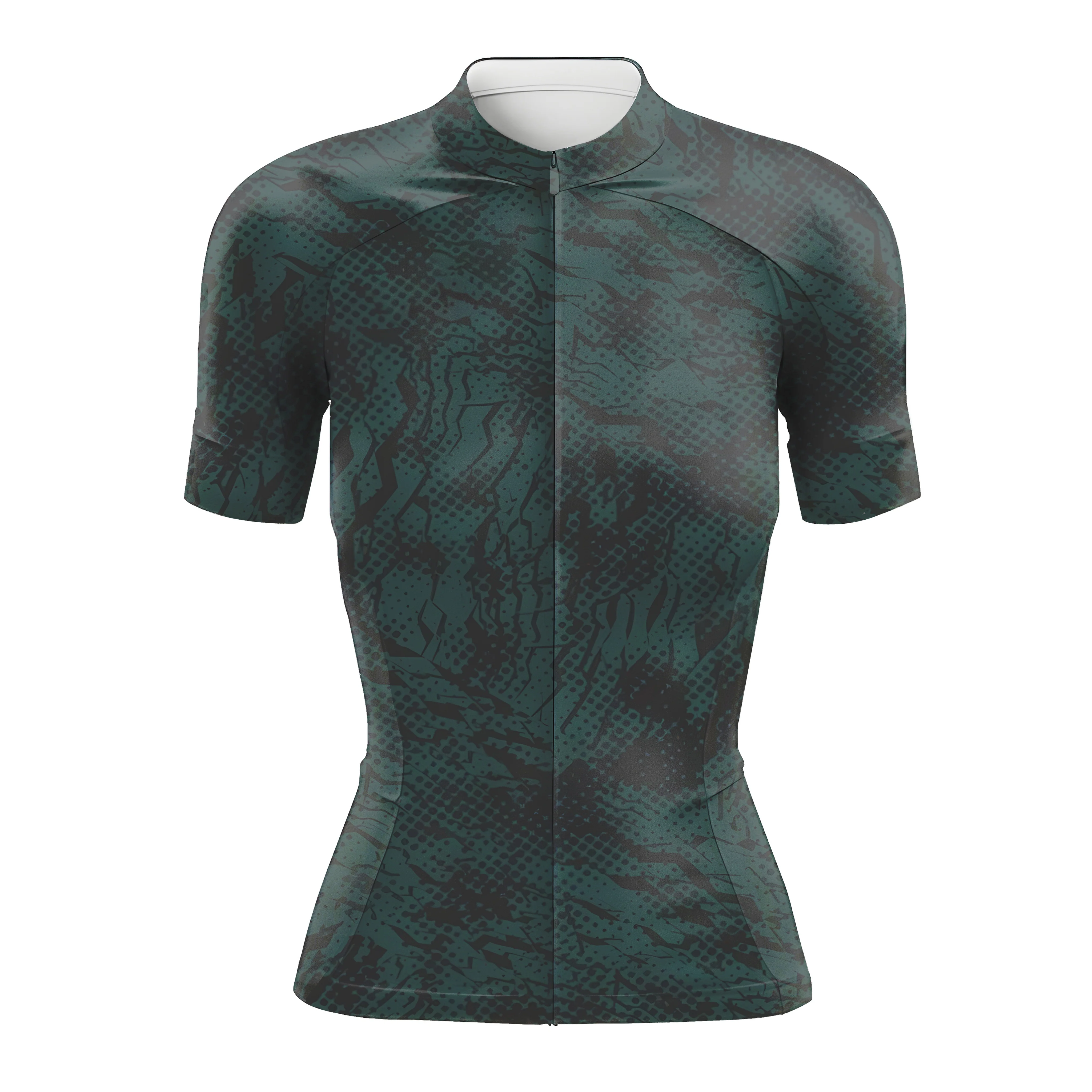 Blue Black Texture Women's Short Sleeve Cycling Kit - Image 3