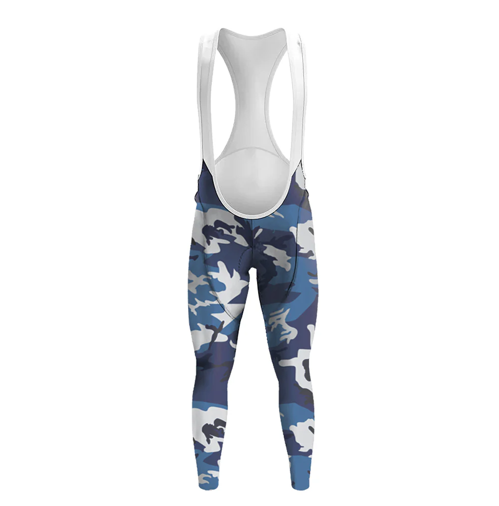 Blue Camouflage Men's Long Sleeve Cycling Kit - Image 5