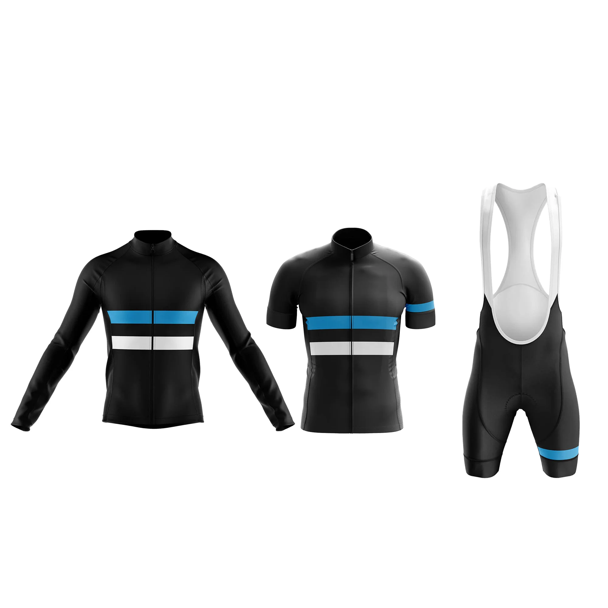 Blue White Lines Men's Cycling Kit - Image 7