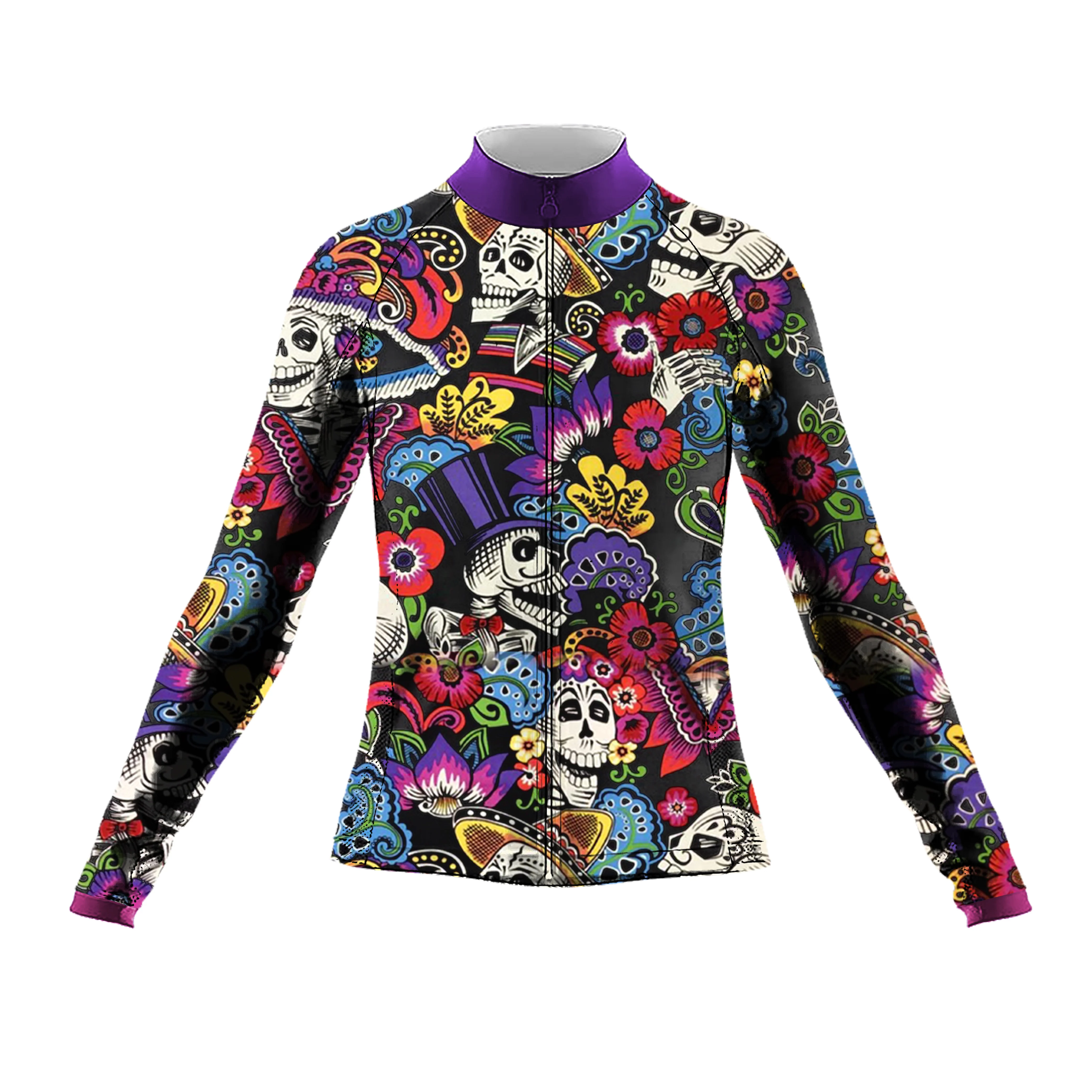 Carnival Girls and Skulls Women's Long Sleeve Cycling Kit - Image 3