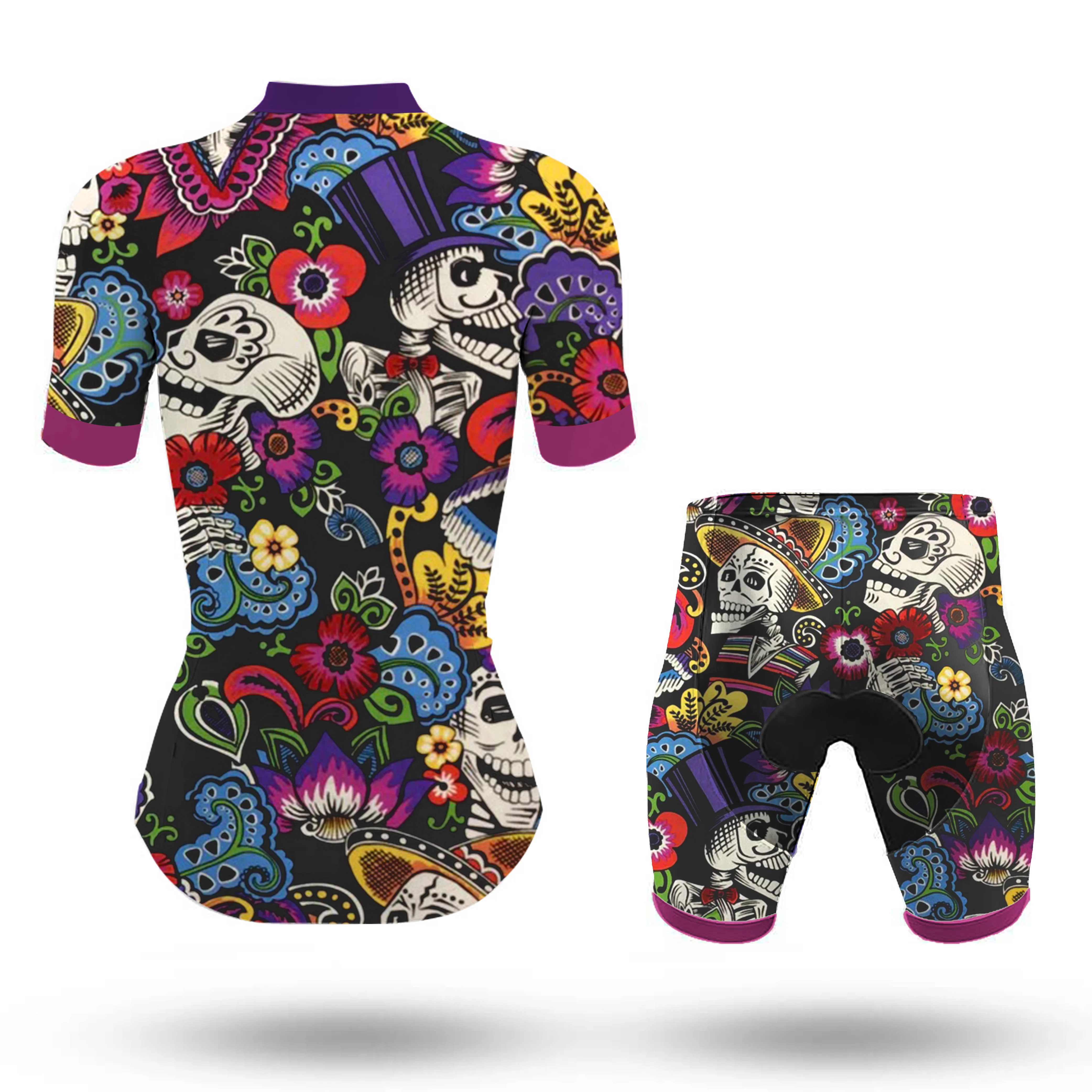 Carnival Girls and Skulls Women's Short Sleeve Cycling Kit - Image 2