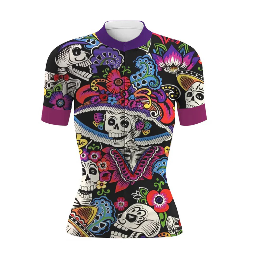 Carnival Girls and Skulls Women's Short Sleeve Cycling Kit - Image 3