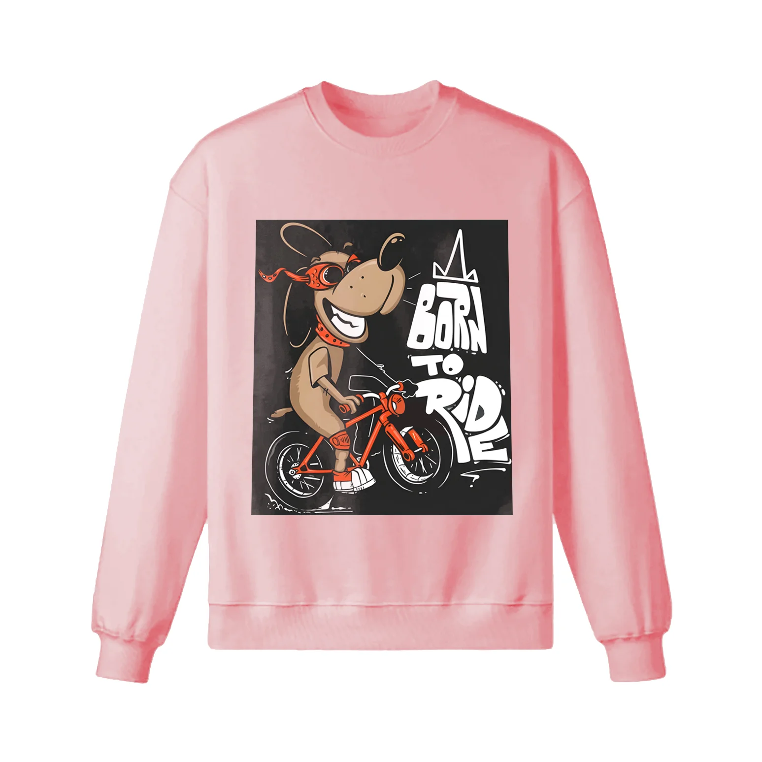 Cartoon Dog Riding Bicycle Sweatshirt - Image 3