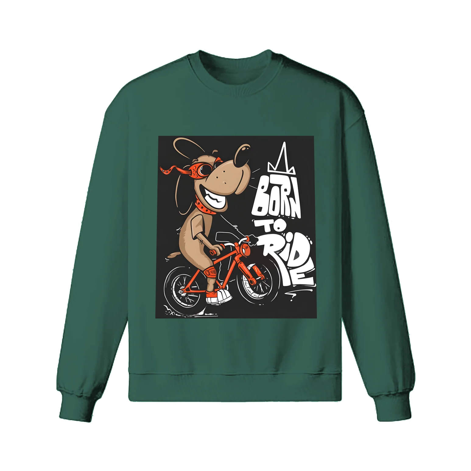 Cartoon Dog Riding Bicycle Sweatshirt - Image 4
