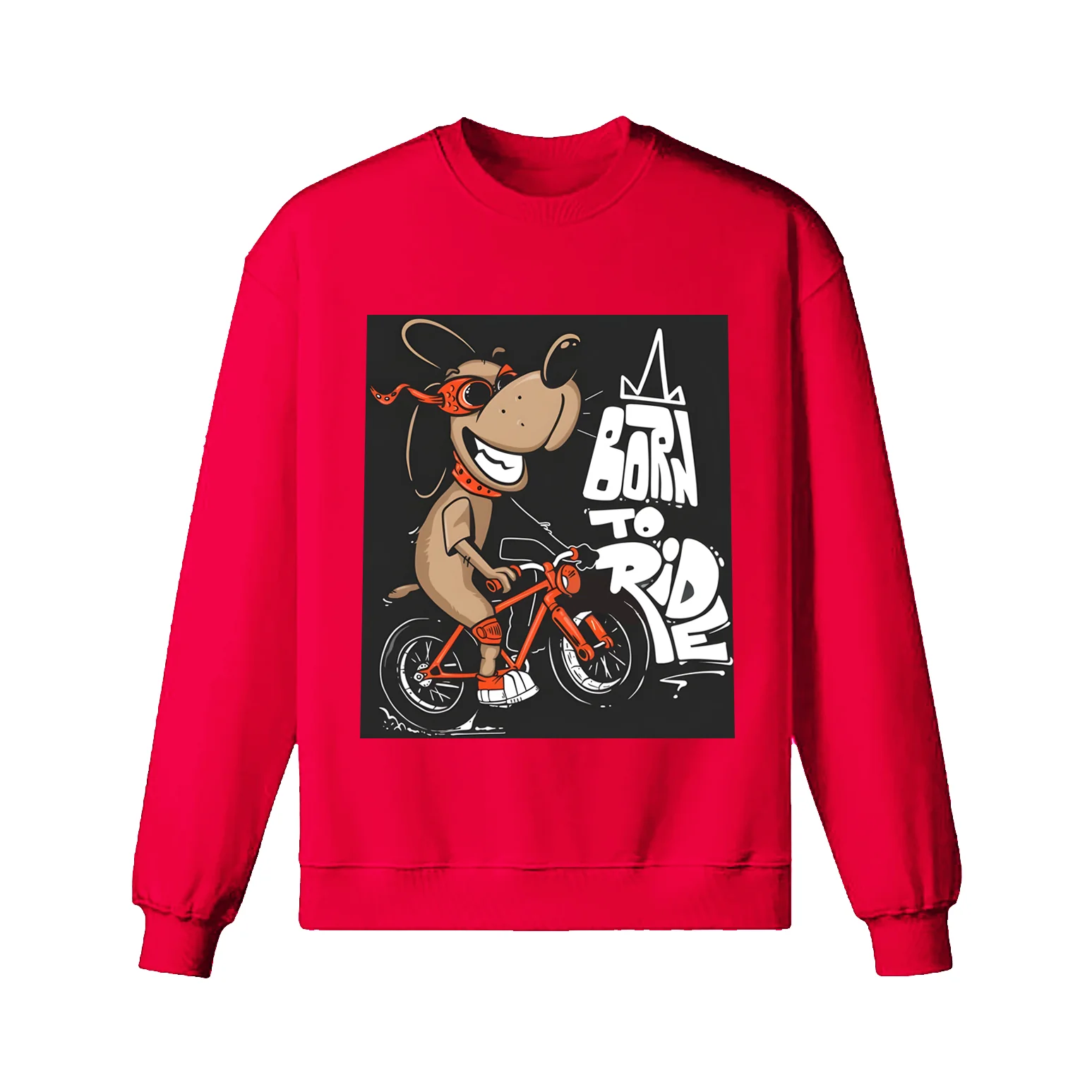 Cartoon Dog Riding Bicycle Sweatshirt - Image 5