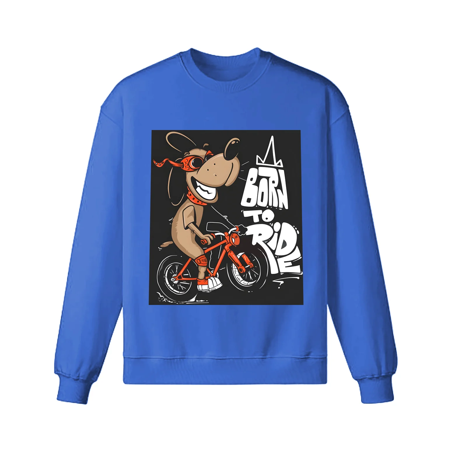 Cartoon Dog Riding Bicycle Sweatshirt - Image 6