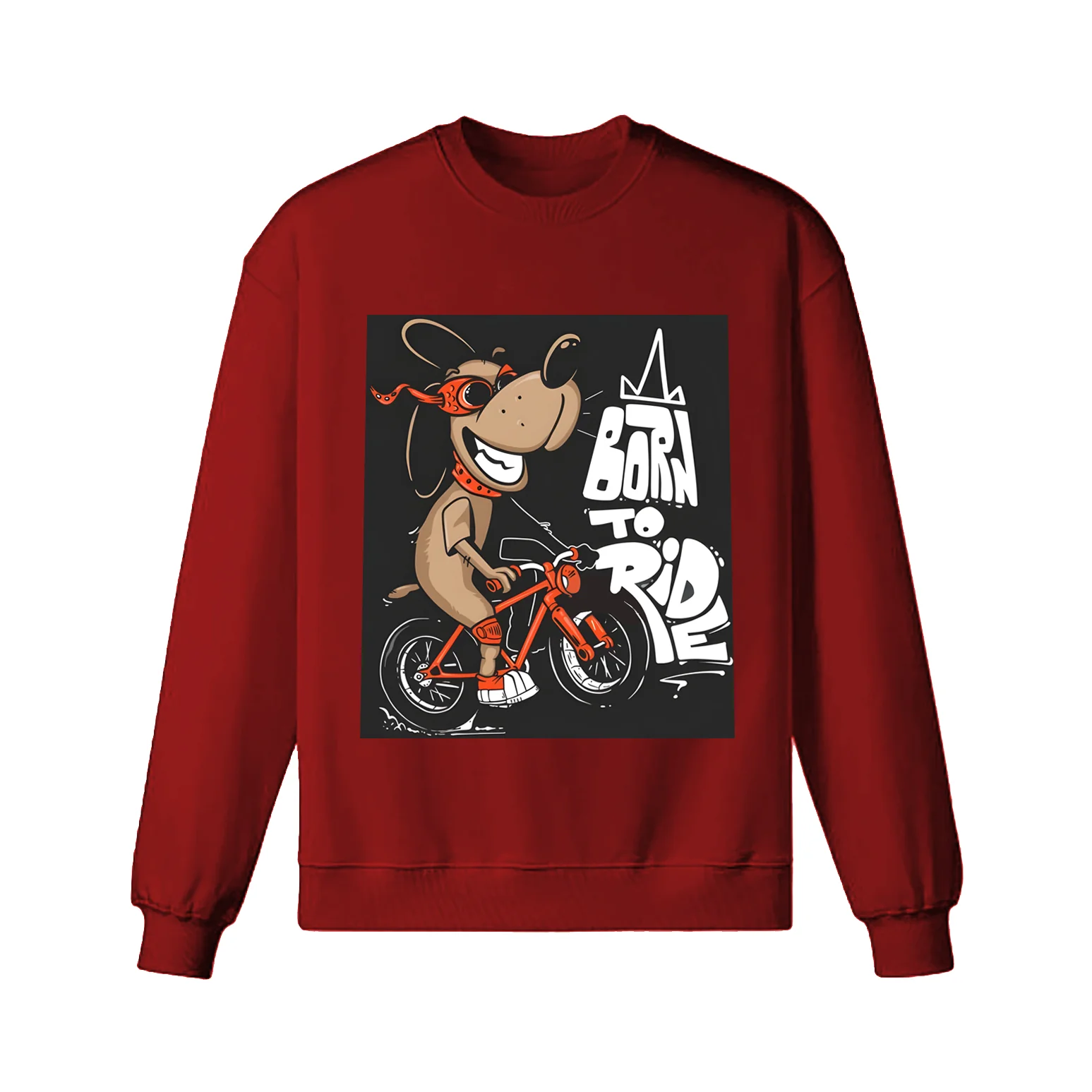 Cartoon Dog Riding Bicycle Sweatshirt - Image 7