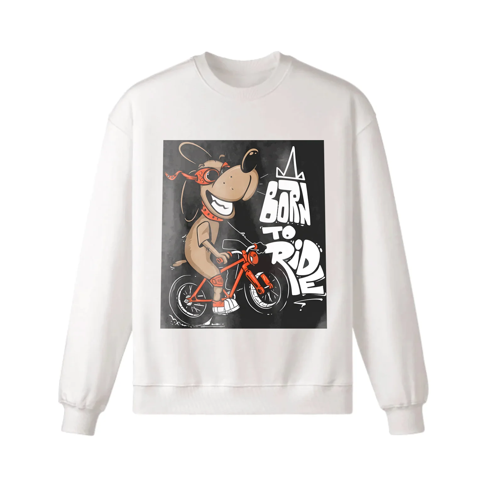 Cartoon Dog Riding Bicycle Sweatshirt - Image 8