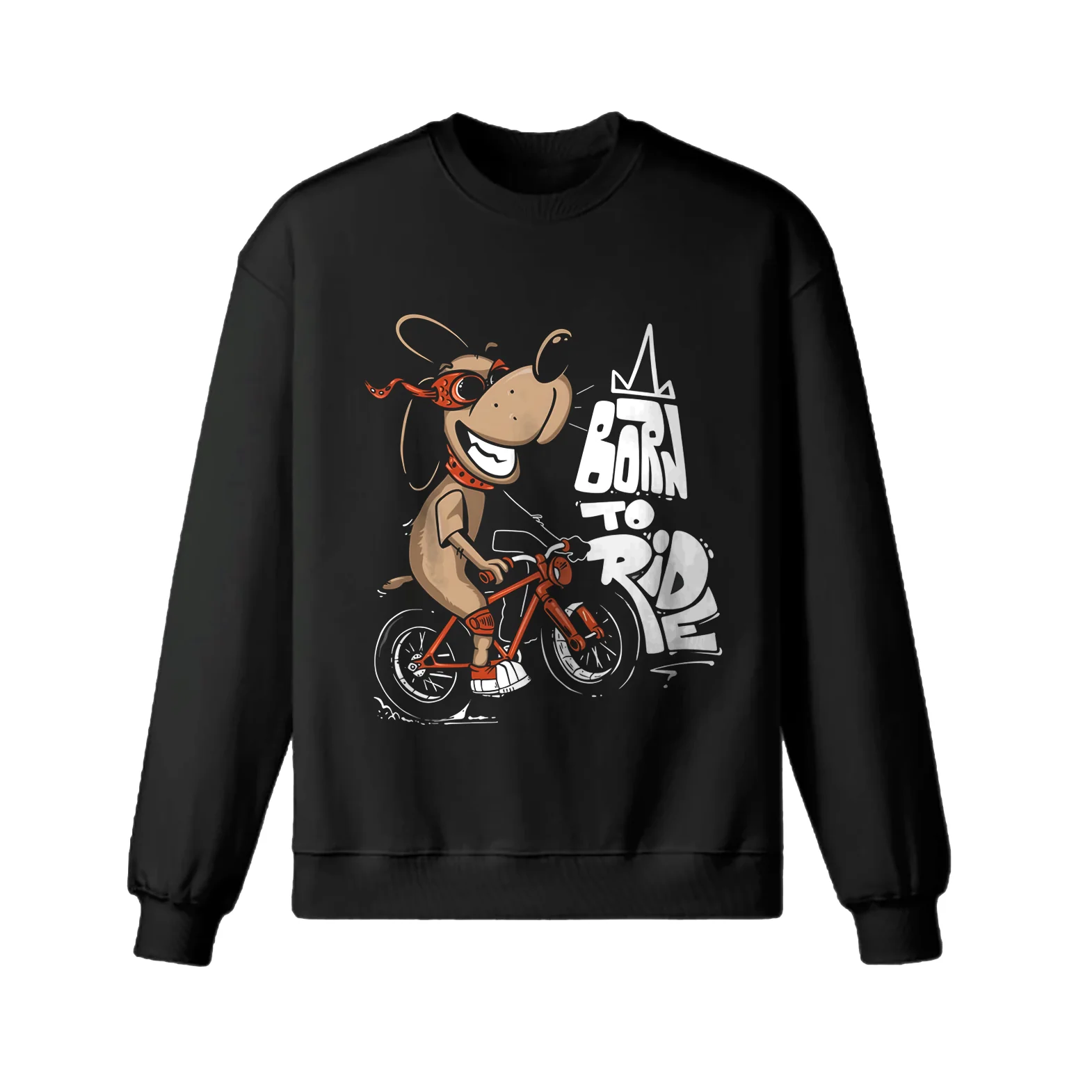 Cartoon Dog Riding Bicycle Sweatshirt - Image 9