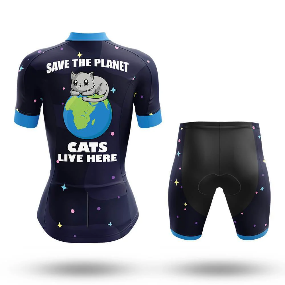 Cats Live Here Women's Short Sleeve Cycling Kit - Image 2