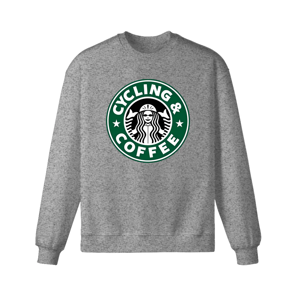 Coffee Drinking Cyclist Cycling Bicycle Riders Sweatshirt - Image 3