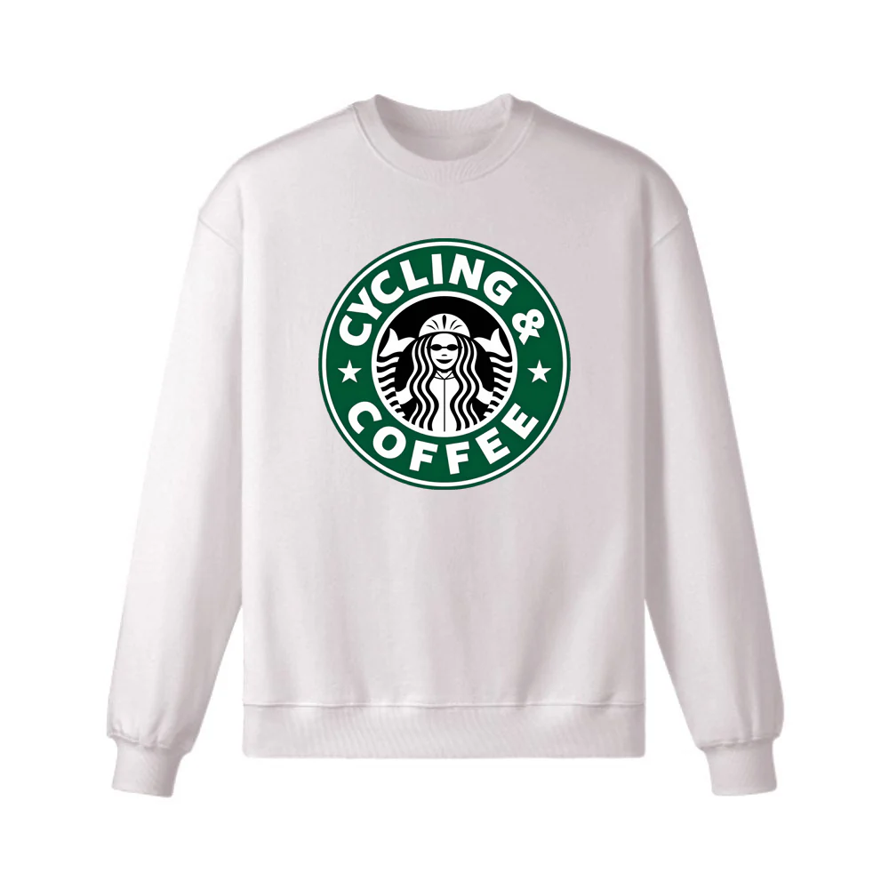 Coffee Drinking Cyclist Cycling Bicycle Riders Sweatshirt - Image 4