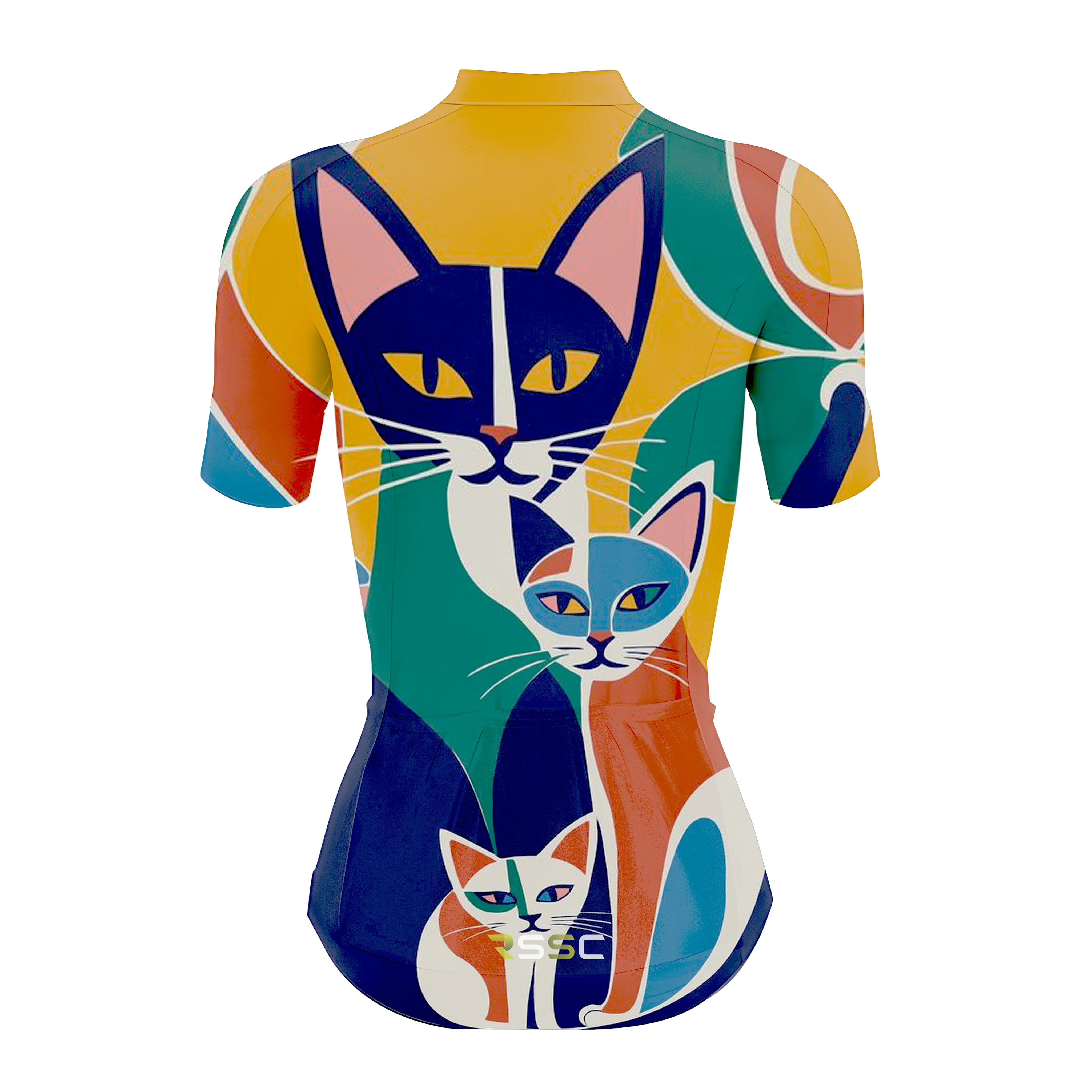 Colorful Cat Family Women's Short Sleeve Cycling Kit - Image 4