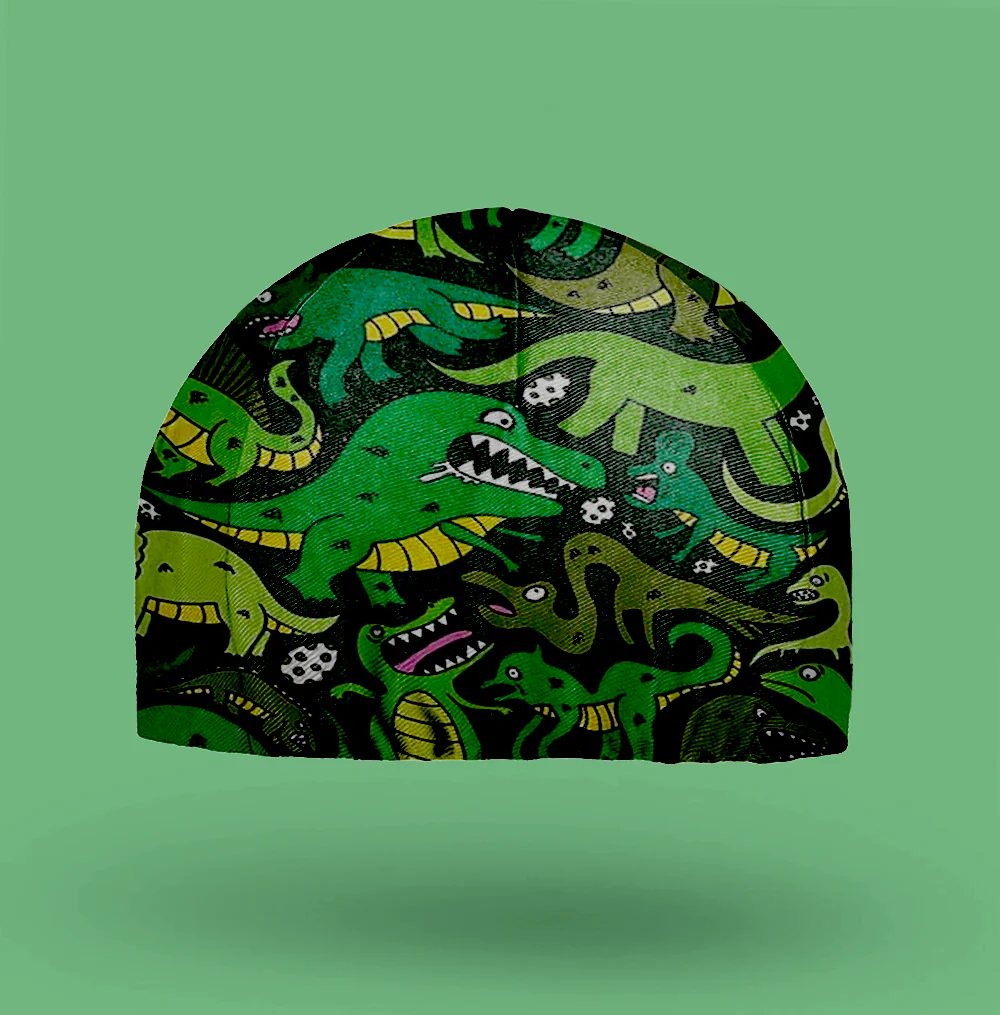 Cute Green Dinosaur Cycling Cap - Image 3