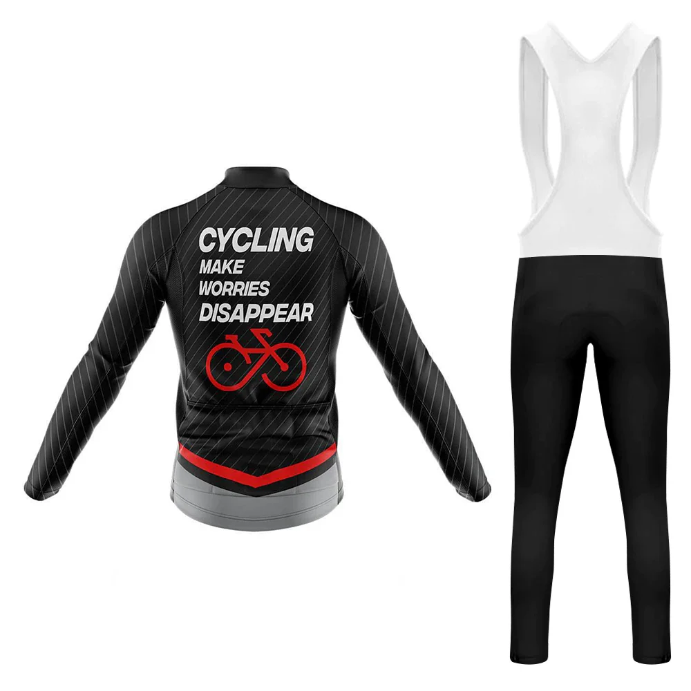 Cycling Make Worries Disappear Men's Long Sleeve Cycling Kit - Image 2