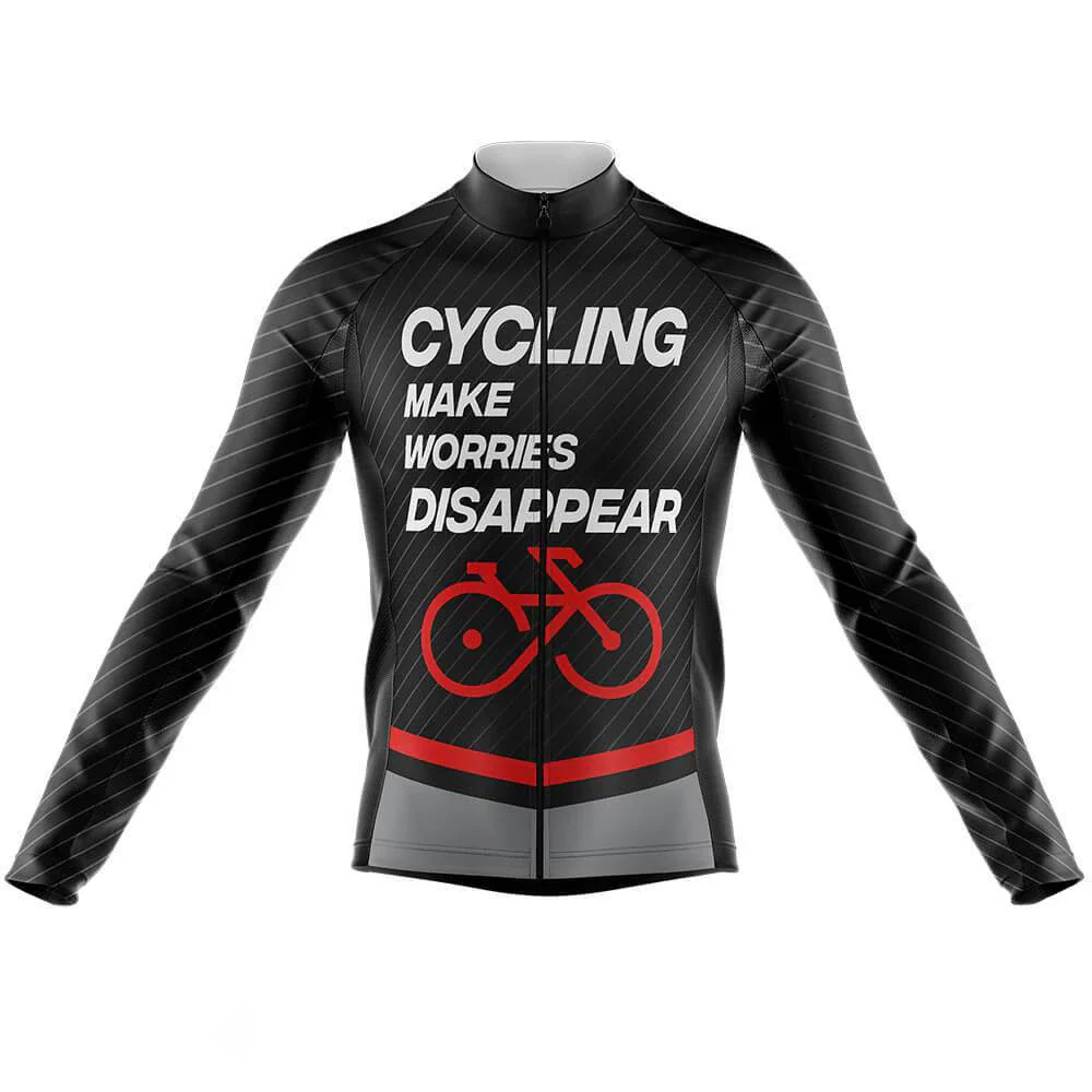 Cycling Make Worries Disappear Men's Long Sleeve Cycling Kit - Image 3