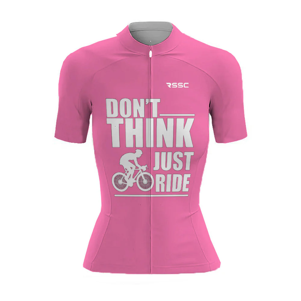 Don't Think, Just Ride Women's Pink Cycling Kit - Image 3