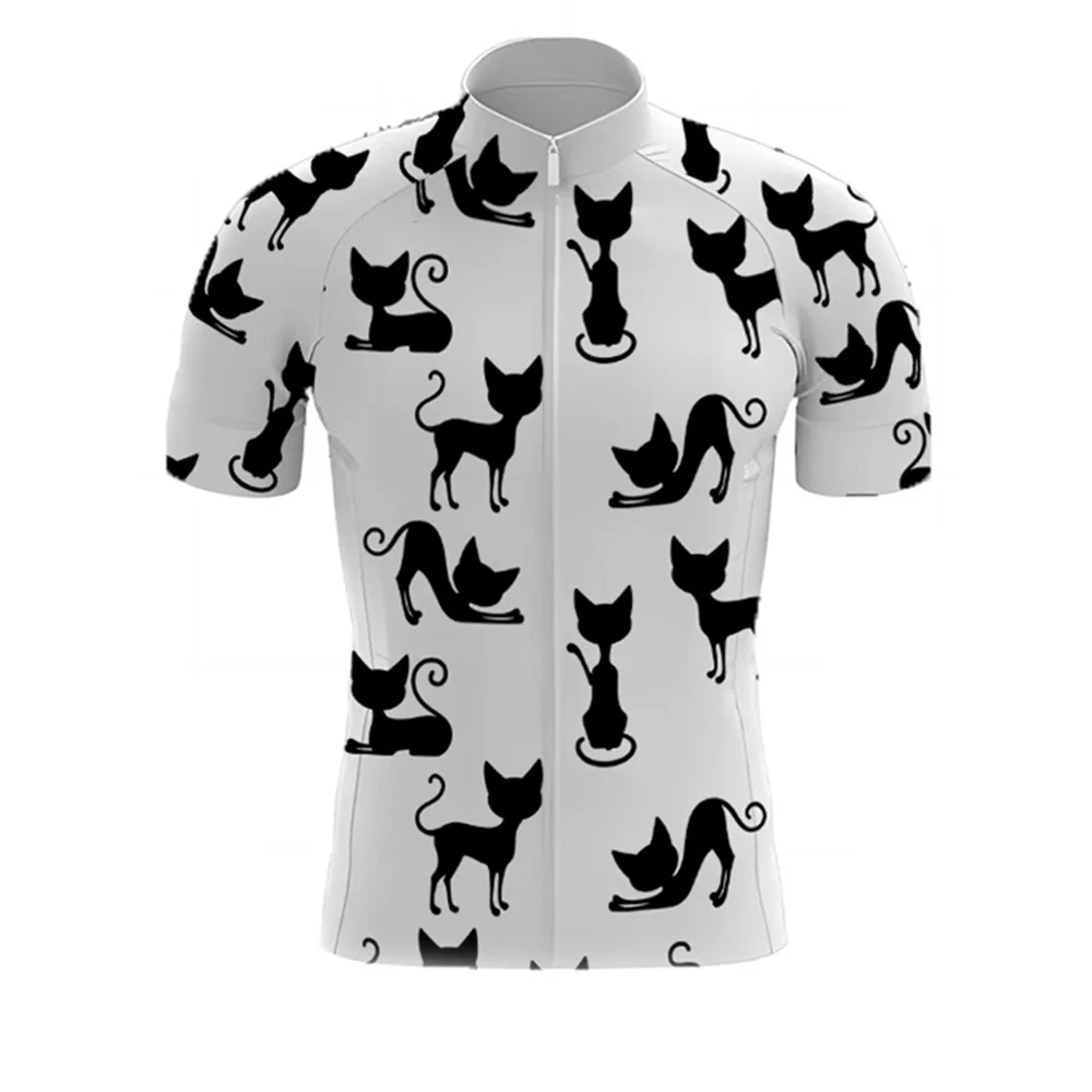 Elegant Black Cat Men's Cycling Jersey Kits - Image 3