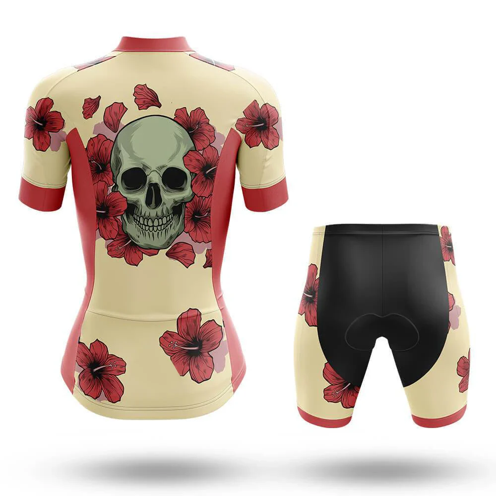 Flower Skull Women's Short Sleeve Cycling Kit - Image 2