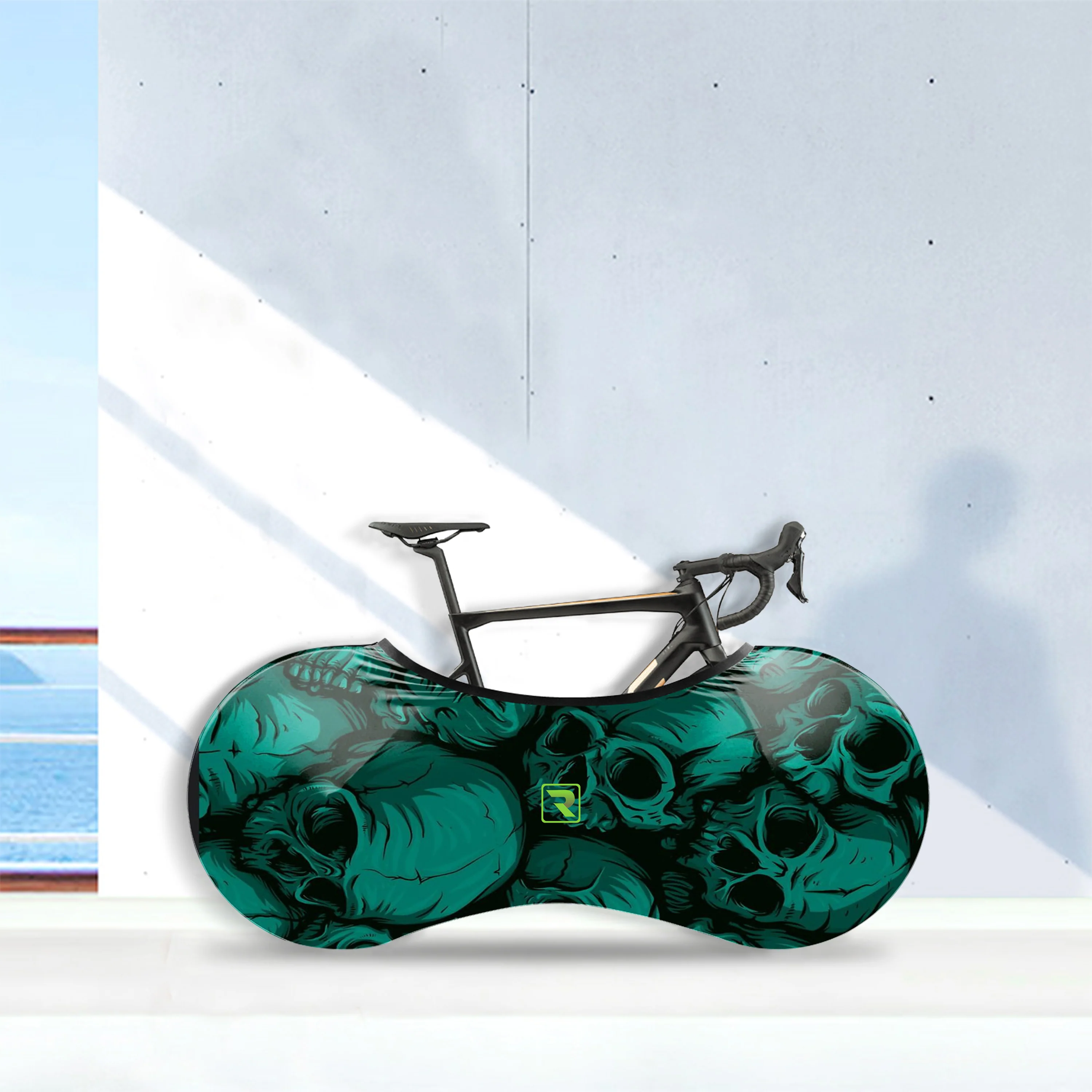 Green Skulls Bicycle Wheels Cover - Image 3
