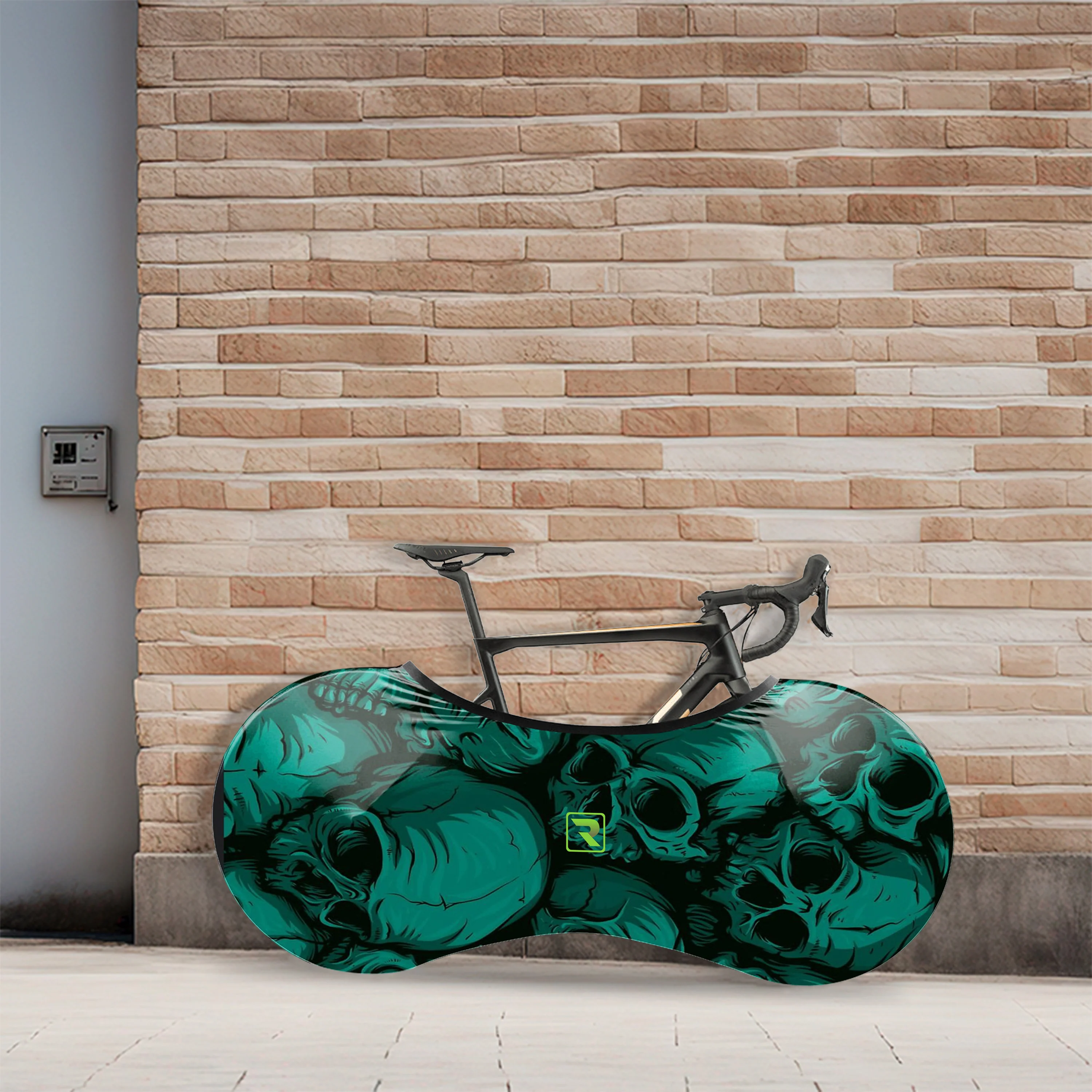 Green Skulls Bicycle Wheels Cover - Image 4