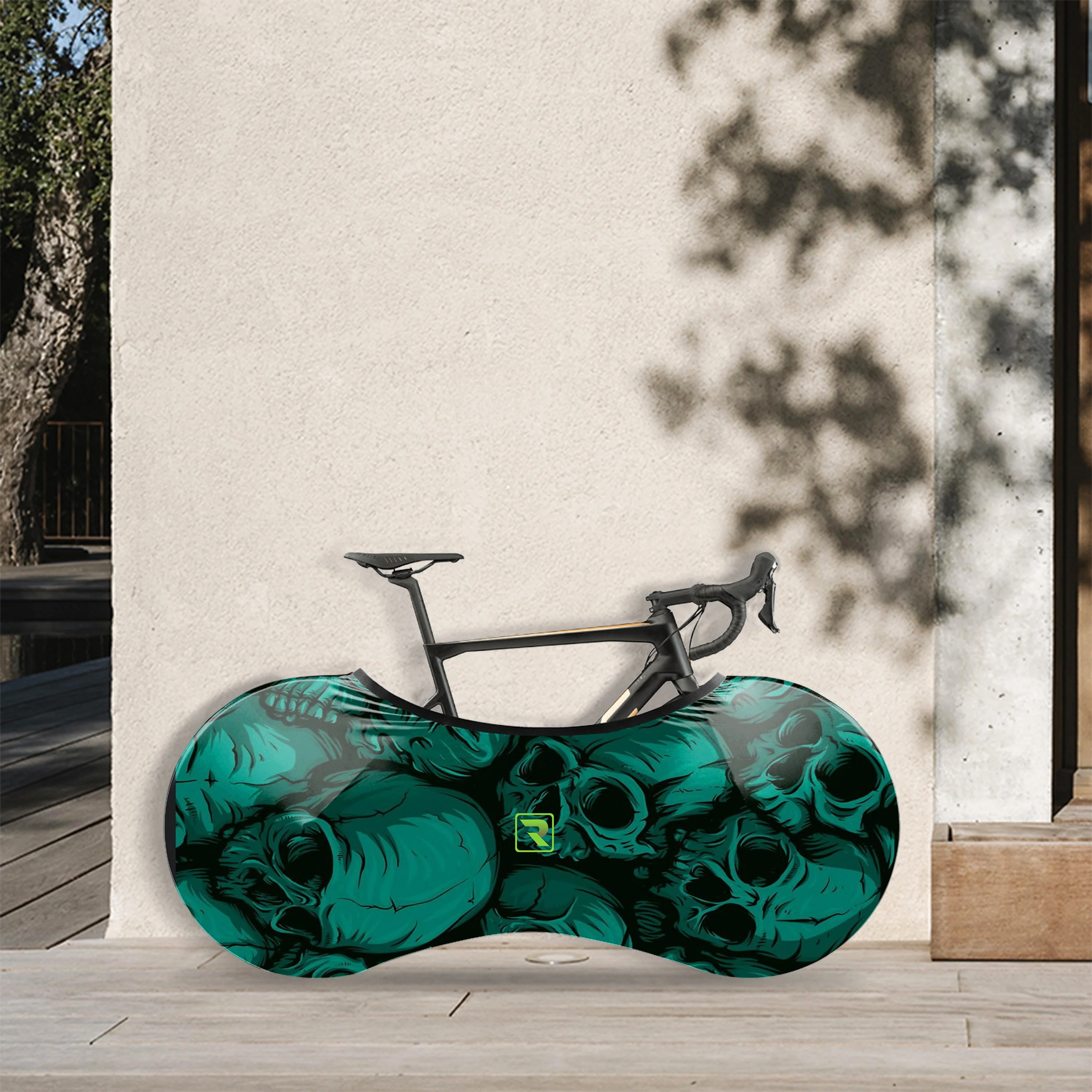 Green Skulls Bicycle Wheels Cover - Image 5