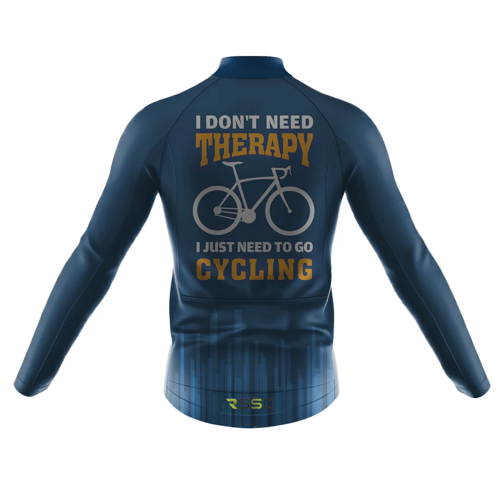 I Don't Need Therapy I Just Need To Go Cycling Men's Long Sleeve Cycling Jersey - Image 2