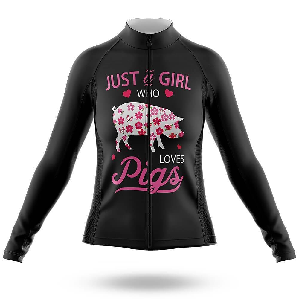 Just a Girl Who Loves Pigs Women's Long Sleeve Cycling Kit - Image 3