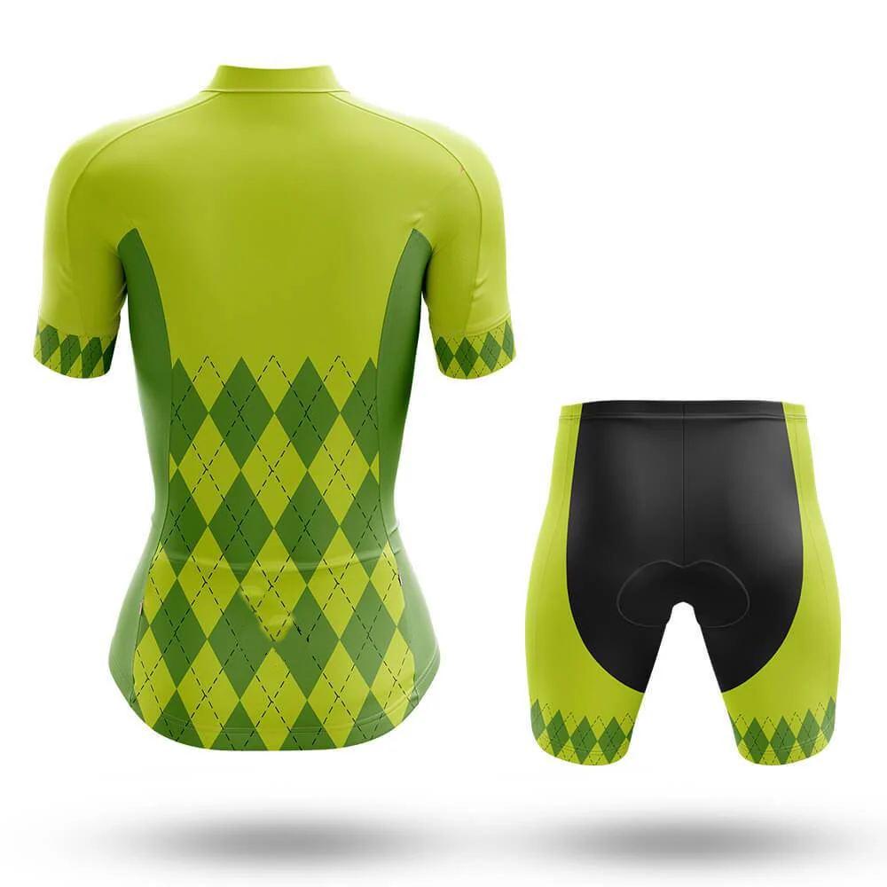 Lime Green Women's Short Sleeve Cycling Kit - Image 2
