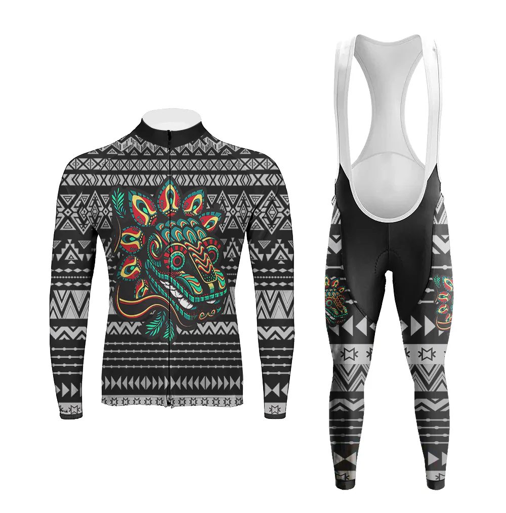 Mexican Quetzalcoatl Men's Long Sleeve Cycling Kit