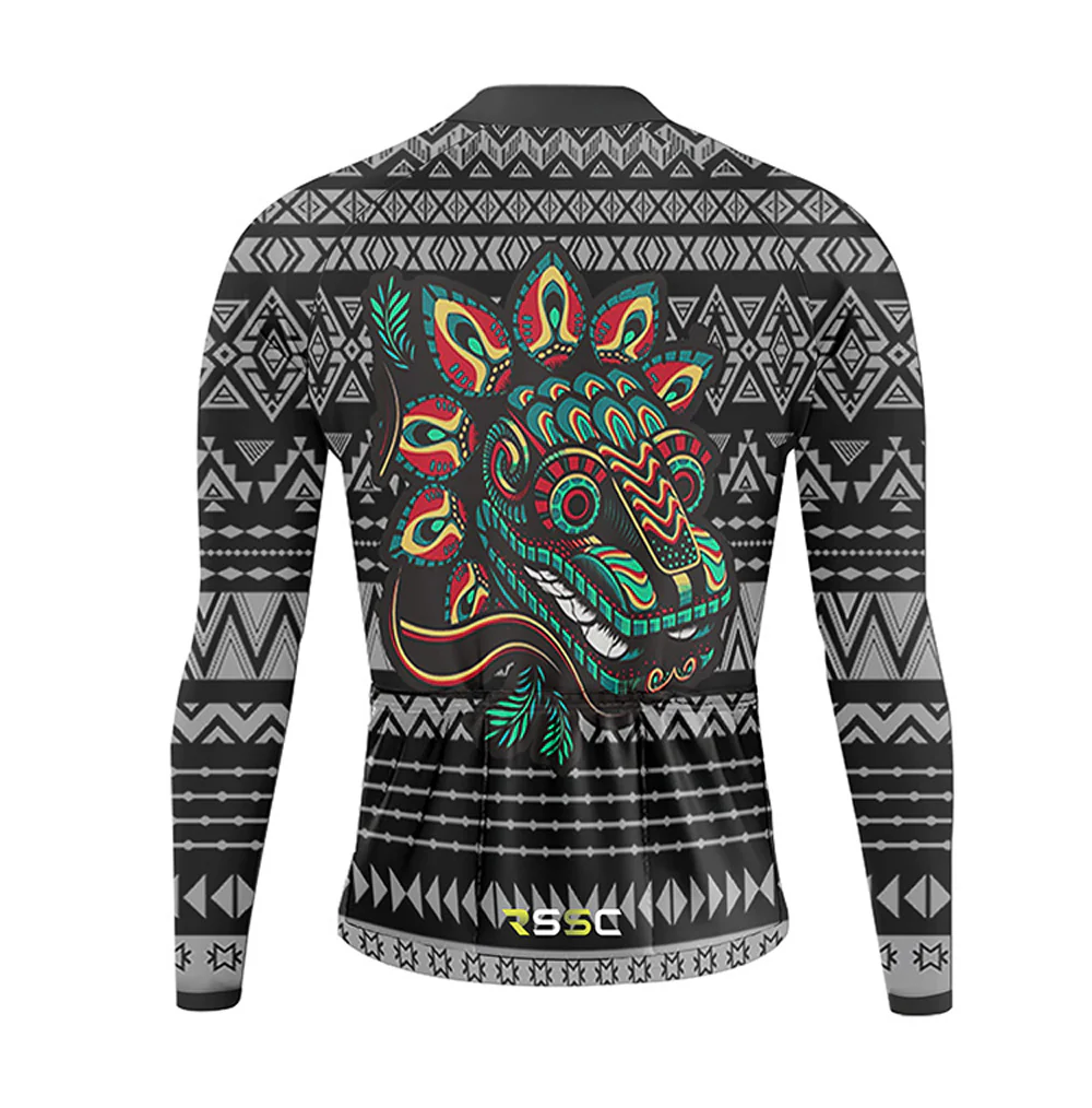 Mexican Quetzalcoatl Men's Long Sleeve Cycling Kit - Image 4