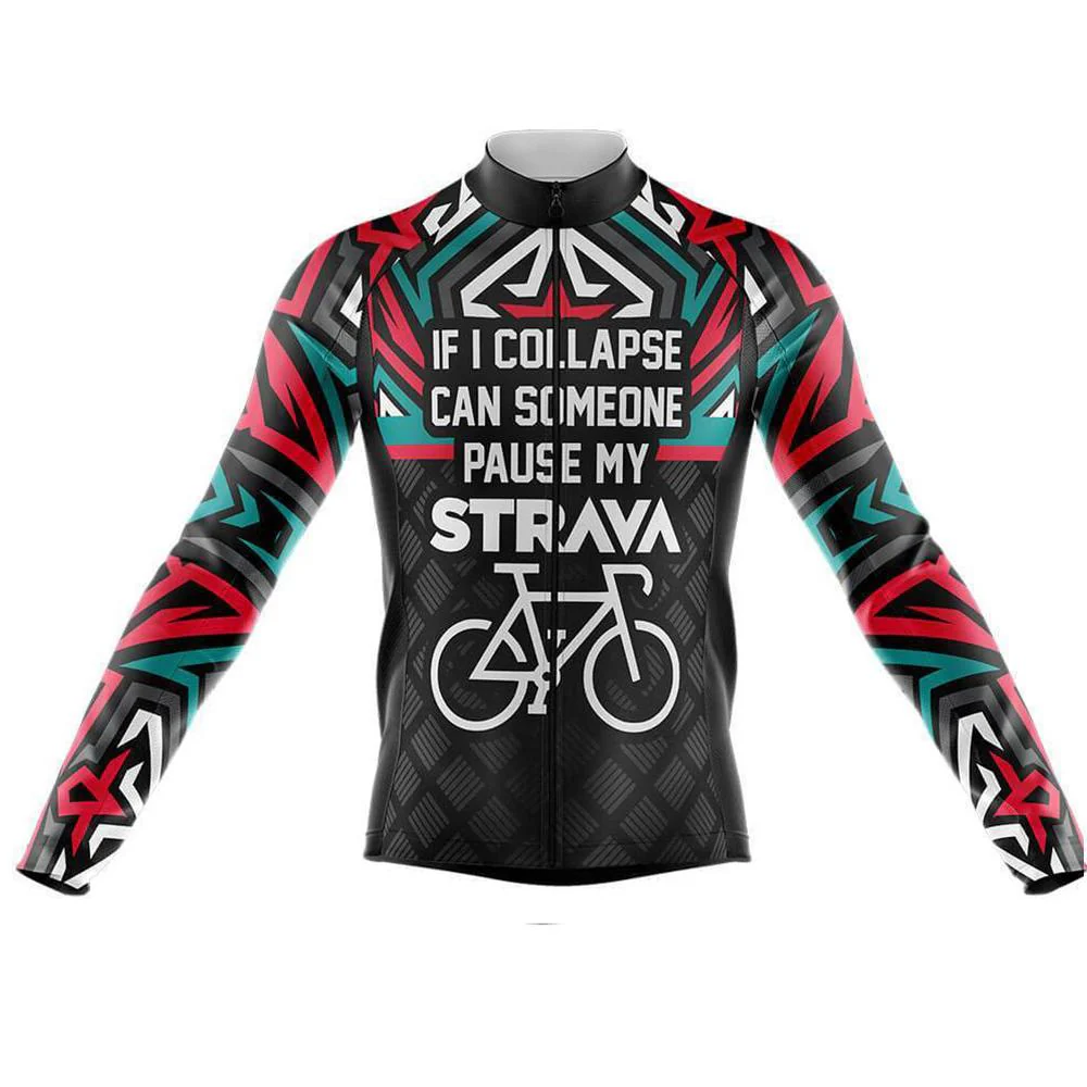 Pause My Strava Men's Long Sleeve Cycling Kit - Image 3