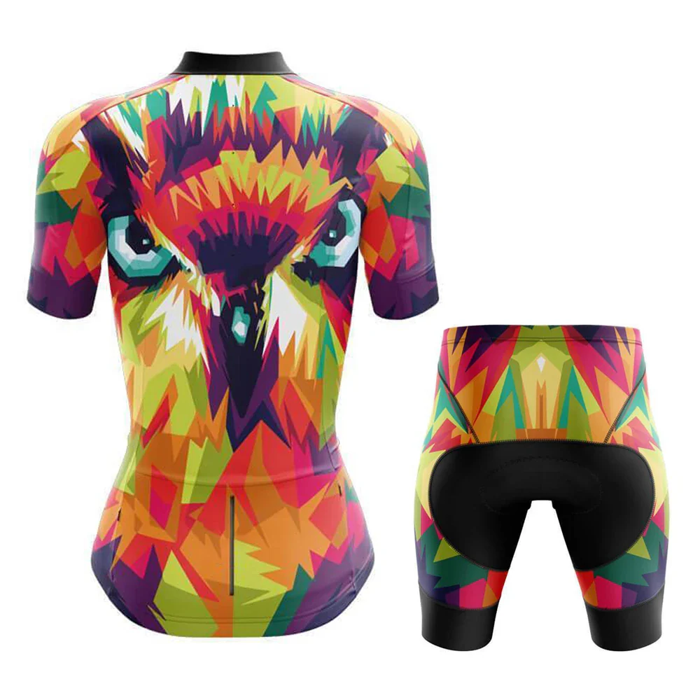 Rainbow Owl Women's Short Sleeve Cycling Kit - Image 2