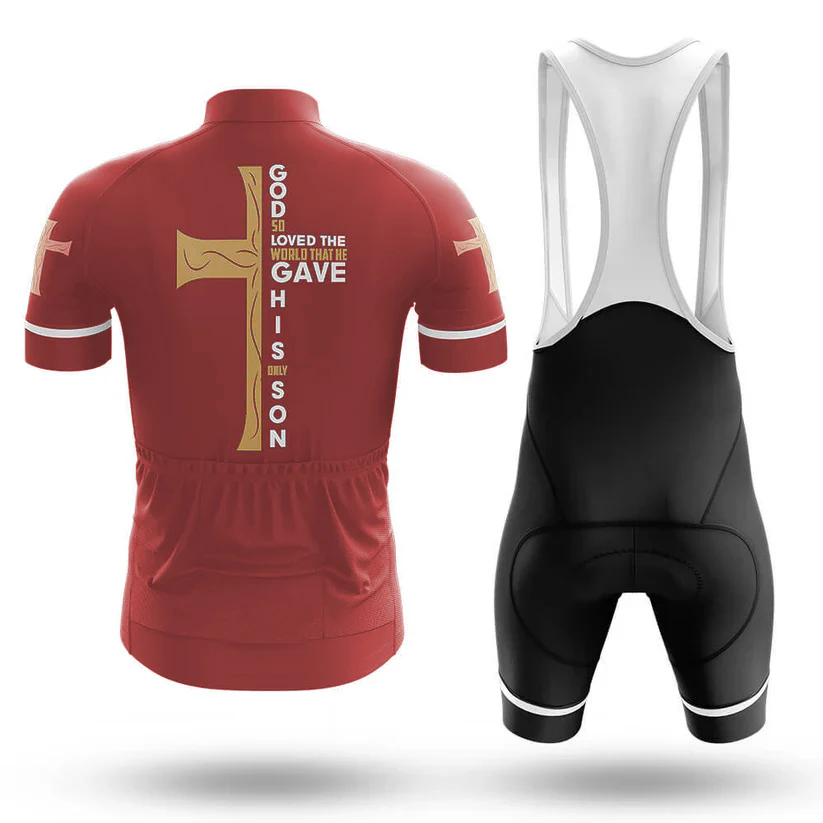 Red Christian Cross Men's Cycling Kit - Image 2