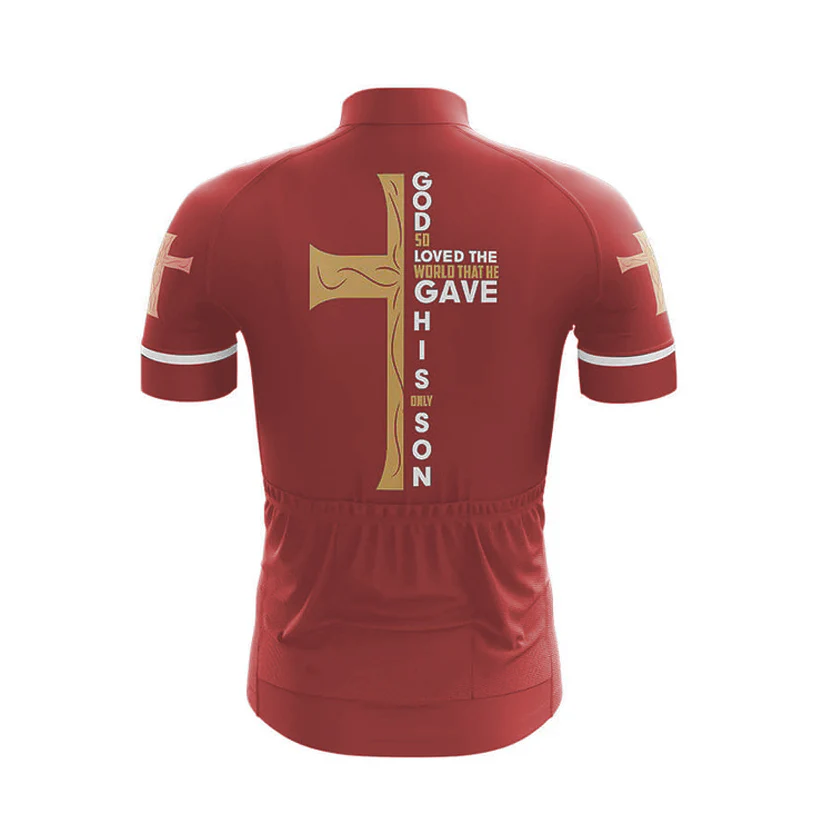 Red Christian Cross Men's Cycling Kit - Image 4