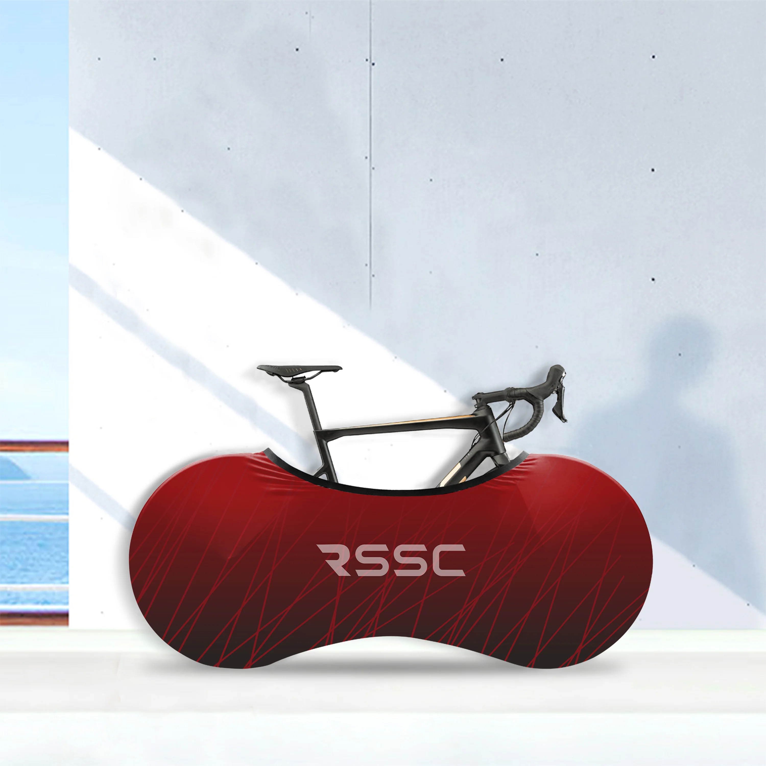Red Lines Bicycle Wheels Cover - Image 5