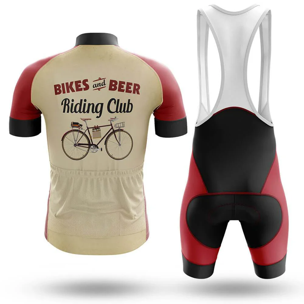 Retro Beer Riding Club Vintage Men's Short Sleeve Cycling Kit - Image 2